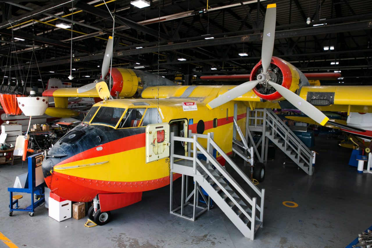 Waterbomber aircraft - CL-215 - exhibit at Canadian Bushplane Heritage Centre