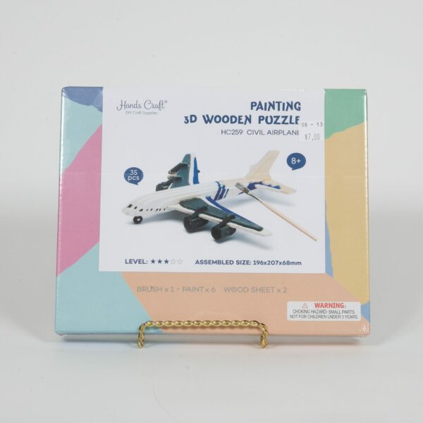 HC259 Civil Airplane, Hands Craft 3D Wooden Puzzle