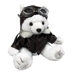 Stuffed Aviator Polar Bear
