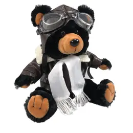 Stuffed Aviator Bear (Black)