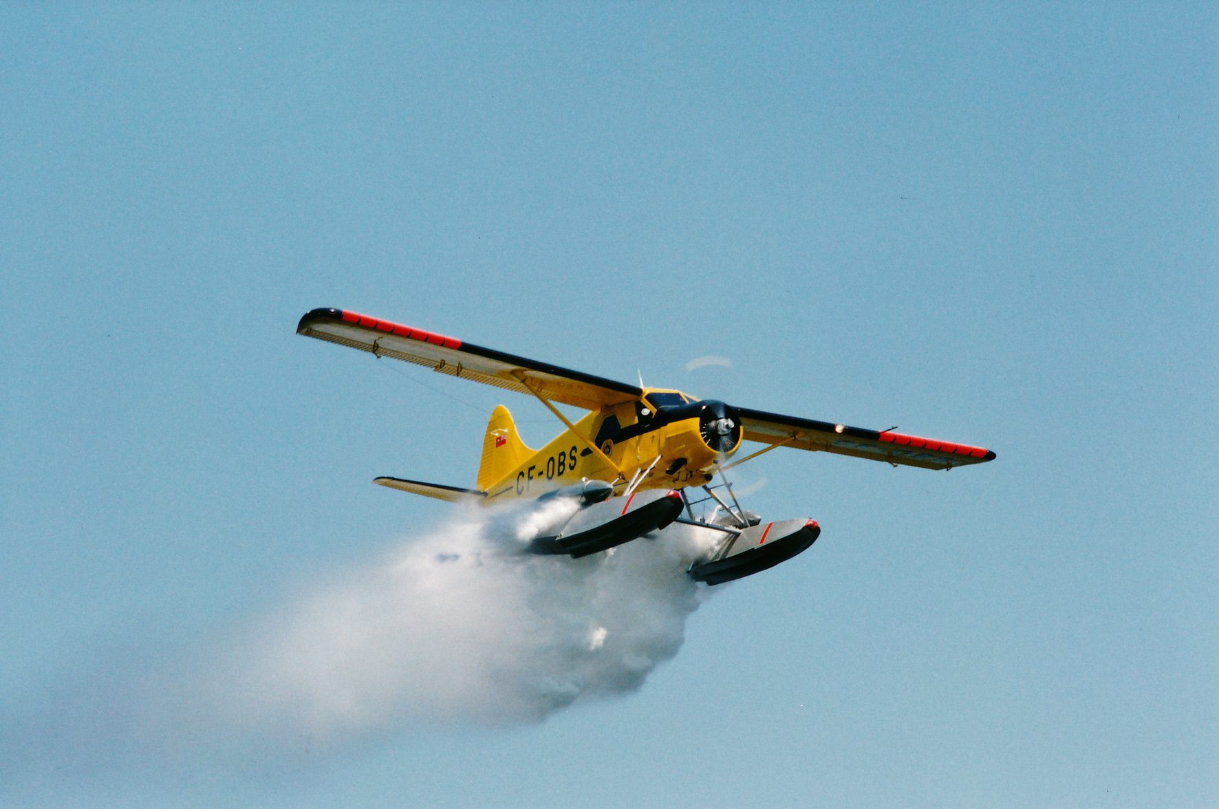 CF-OBS demonstrating aerial firefighting techniques