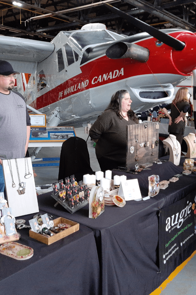Augie by Carrie Jewelry Co. at the bushplane museum craft show