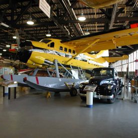 Yellow and black Beaver bushplane - Canadian Bushplane Heritage Centre exhibit